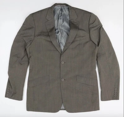 Traje de lana gris claro French Connection 38” chaqueta 32” pantalón PVP REGULAR 250 £ Foto 1 de 4