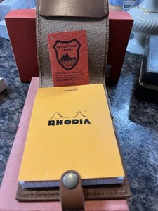 Come up with ideas! Rhodia Memo Pad Genuine Leather Tanned Leather Case - Picture 1 of 13