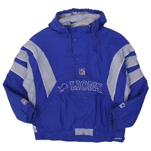 Vintage 90’s Detroit Lions Starter NFL Pro Line Pullover Hooded Jacket - Picture 1 of 6