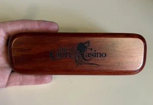Casinò Isola di Capri vintage pubblicitario cassa in legno palissandro - Foto 1 di 5