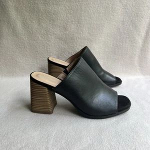 Rockport Block Heels Open Toe Mules Slip On Black Size 7.5 - Picture 1 of 19