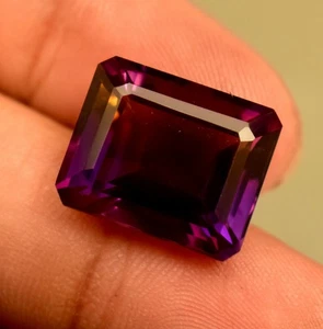 Lab Grown Certified Purple Ametrine Emerald Cut 12.40 Ct Loose Gemstone For Ring - Picture 1 of 5