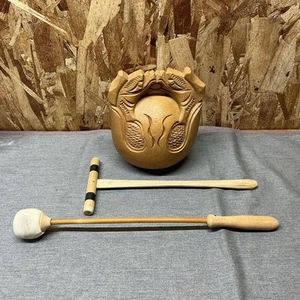 Japanese Wooden Mokugyo Buddhist Percussion Drum Temple Chanting Instrument JP - Picture 1 of 9