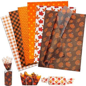 Papel de seda otoñal para envolver bolsas de regalo y decorar fiestas Halloween - Bild 1 von 8