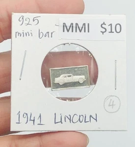 1941 LINCOLN 15mm X 10mm 1.60gram 925 Sterling SILVER INGOT Mini Bar - Picture 1 of 4