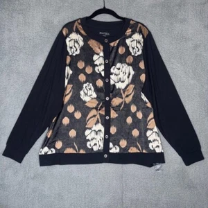 Beautiful by Lawrence Zarian Plus Size XL Cardigan Top Floral & Polka Dot Print - Picture 1 of 7