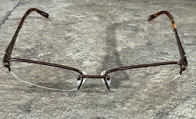 Jones New York J460 Matte Brown Half Rim Metal Eyeglasses Frames 52-17-135mm G3 - Image 1 of 4
