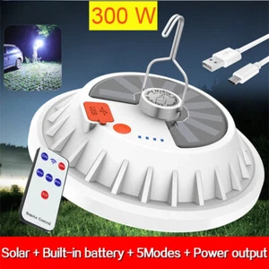 300 W wiederaufladbare LED-Lampe, Fernbedienung, Solarladung, Laterne, tragbar, - Bild 1 von 27