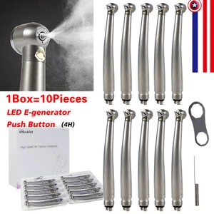 10 PCS Dental LED E-Generator Fiber Optic High Speed Handpiece 4 Hole NSK Style - Picture 1 of 24
