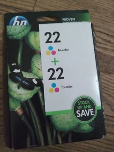 HP 22 neue Doppelpack dreifarbige Tintenpatronen Original werkseitig versiegelt (Exp 12/15) - Bild 1 von 2