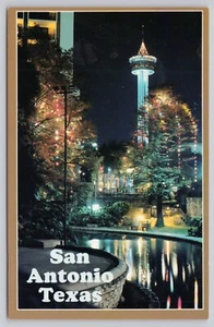 San Antonio Texas, Riverwalk at Night, Arneson River Theater, postal vintage - Imagen 1 de 2