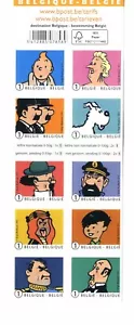 Sellos Tintin Belgica carnet adhesivo 2014 10 valores "Tintin y sus amigos" - Imagen 1 de 1