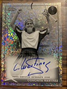 2021 Topps Chrome Tennis Conchita Martinez Black &White Mini Diamond Auto /4 Ssp