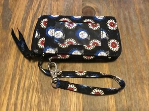 Vera Bradley Night Owl Wristlet ID Wallet Cotton Quilted Fabric Zipper Closure - Picture 1 of 3