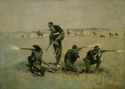 The Last Stand – Frederic Remington – 1896 – American West Frontier Battle - Image 1 of 2