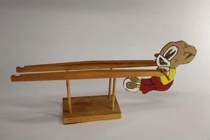 Vintage Wooden Toy - Primitive Acrobat Flipping Rolling Mouse Toy - Picture 1 of 11