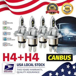 4X H4 LED Headlight Kit High Low Bulbs 6000K For 2011-2014 Mazda 2 - Picture 1 of 14