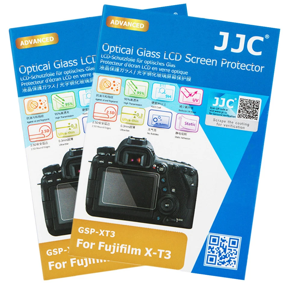 JJC 2x Tempered Glass LCD Screen Protector Film fr Fujifilm Fuji X-T3 XT3 Camera - Image 1 of 4