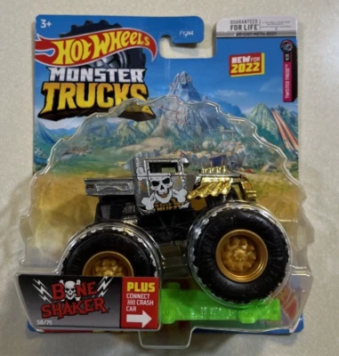 NEW 2022 HOTWHEELS MONSTER TRUCK  BONESHAKER  SILVER AND GOLD  VHTF - Image 1 of 2