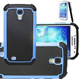 Blue Armor Protective Luxury Shockproof Combo case cover for Samsung Galaxy S4 - Picture 1 of 3