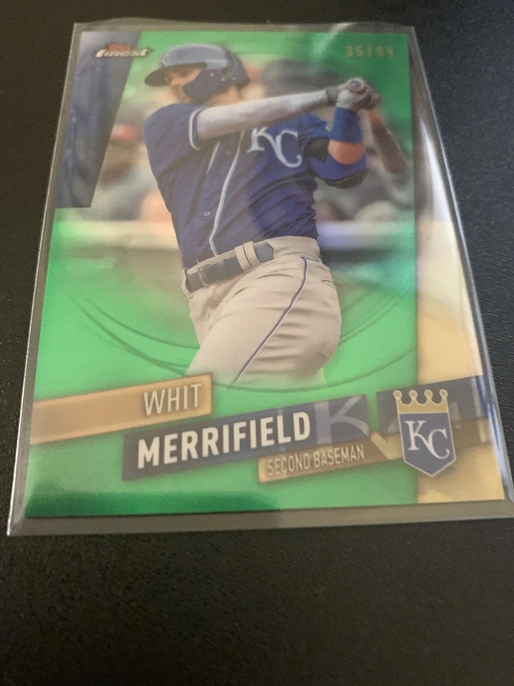 2019 Topps Finest Green Refractor /99 Whit Merrifield #43 KC Royals STUD - Image 1 of 2