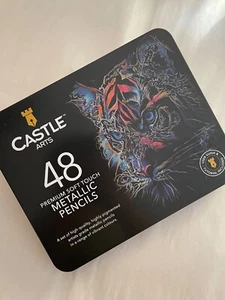 Castle Arts 48 Premium Soft Touch Metallic Pencils - Picture 1 of 8
