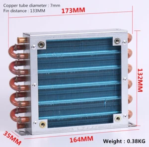 Refrigerator condenser 7mm copper tube aluminum fin 2*6*133 - Picture 1 of 3