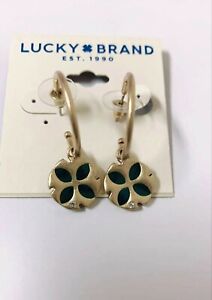 Lucky Brand Jewelry Four Leaf Clover Crystal Earrings
