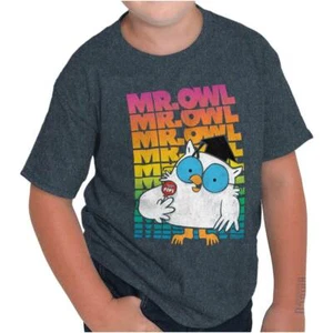 Retro Candy Tootsie Roll Pop Mr Owl Rainbow Youth Crewneck T Shirts Boy or Girl - Picture 1 of 2