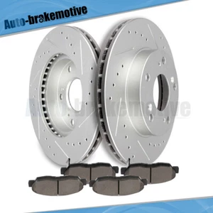 PARA HONDA CIVIC 2006-2011 TALADRO DELANTERO 2 PIEZAS DISCOS DE FRENO ROTORES 4 PIEZAS PASTILLAS CERÁMICAS - Imagen 1 de 12