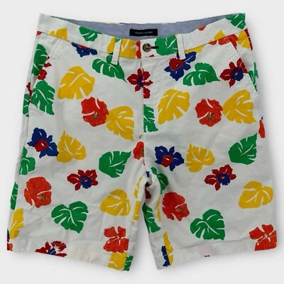 Pantalones Cortos Chinos Tommy Hilfiger Para Hombre Talla 34 Hawaiano Floral Colorido Blanco Foto 1 de 4