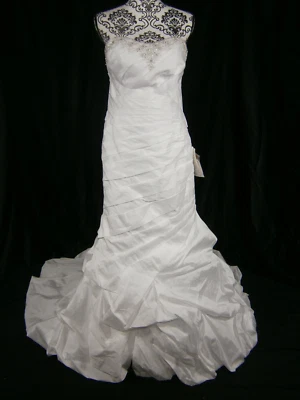 Vestido de novia Perfect Weddings Patty 12 blanco sirena corsé acanalado drapeado nuevo con etiquetas Foto 1 de 4