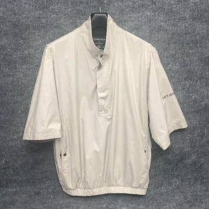 Dryjoys Footjoy Golf Rain Jacket Mens M Pullover Windbreaker Snap Pockets Beige - Picture 1 of 13