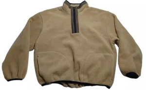Woolrich Fleece 1/4 Zip Pullover Jacket Mens Size L Camel Brown USA - Picture 1 of 10