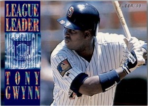 1995 Fleer League Leaders Insert #6 Tony Gwynn San Diego Padres