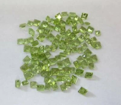 Wholesale Lot Of 33.5 Carats Of Various Sized Princess Cut Peridot Loose Stones - Image 1 of 4