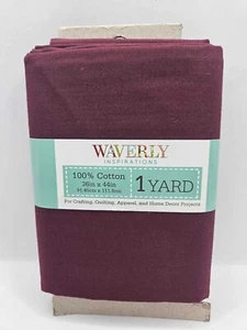 Waverly Inspirations Precut 1 Yd fabric 36inx44 in Dark Red, Merlot 100% cotton - Picture 1 of 3