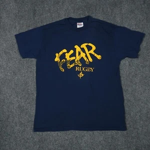FEAR Rugby Adult Large Shirt (42-44) Blue Hanes Heavyweight T shirt - Picture 1 of 6