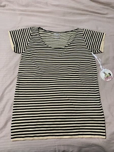 Ladies Gloria Tee By *BETTY BASIC* Size XL Yellow /Stripes -Nylon/Elas RRP 24.95 - Picture 1 of 3