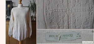 Vintage Holmewood Cotton Beige Smart Casual Classic Pullover Jumper Size M 14/16 - Picture 1 of 12