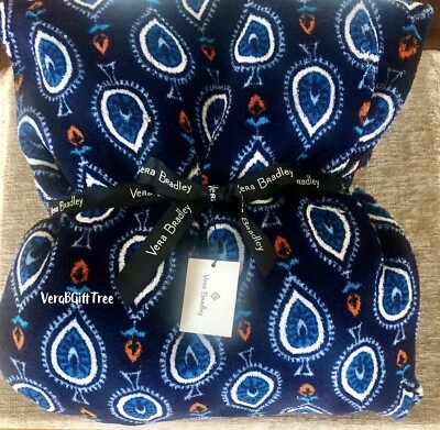 Vera Bradley Cozy PLUSH Throw Blanket MARRAKESH MOTIFS BLUE RARE New NWT HTF - Image 1 of 3