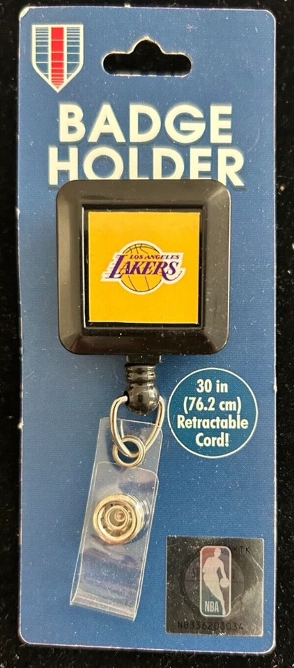 NUEVO Porta Insignia Los Angeles Lakers - Cable Retráctil 30 pulgadas LeBron Kobe Shaq Foto 1 de 1