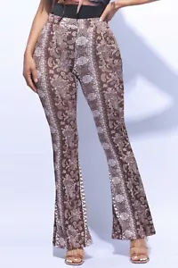 Boho Print Flare Pants – High Waist Retro Bell Bottom Stretch Trousers - Picture 1 of 1