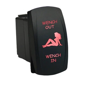 Wippschalter 12V 6B53RM WENCH OUT WENCH IN Laser Dual LED rot momentan - Bild 1 von 1