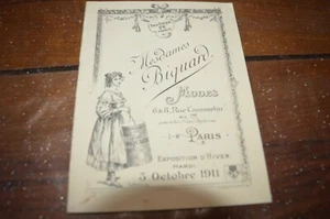Kleiner Flyer Katalog Hut DAMEN BIQUARD von 1911 PARIS - Bild 1 von 3