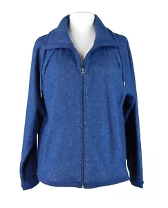 Avia Dark Blue Zip Up Fleece Jacket Coat Size Large (12-14) Long Sleeve NWOT - Picture 1 of 6