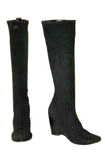 GUESS Bottes Compensées Stretch Elastiqué Imprimé Noir T 41 TTBE - Photo 1/4