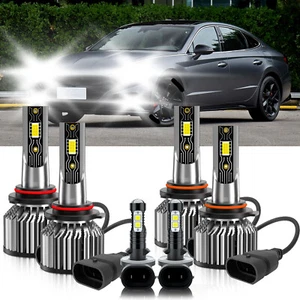 6x LED Headlight Bulb + Fog Light Kit Super Bright For Hyundai Sonata 1995-1996 - Foto 1 di 11