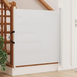 vidaXL Retractable Pet Gate White 32.5"x49.2" - Picture 1 of 9