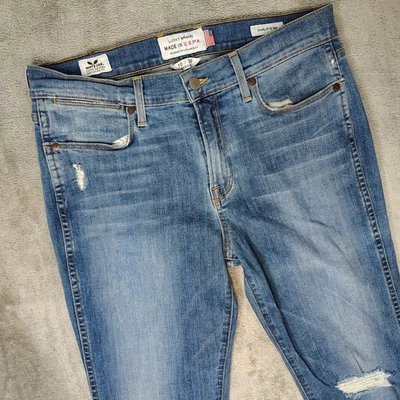 Lucky Brand Jeans Womens 30 Blue Charlotte Rail White Oak Cone Denim Made in USA - Image 1 of 4